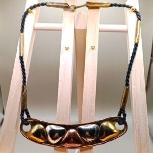 Exart Mexico Gold and Silver Geometric Necklace with Bold Design